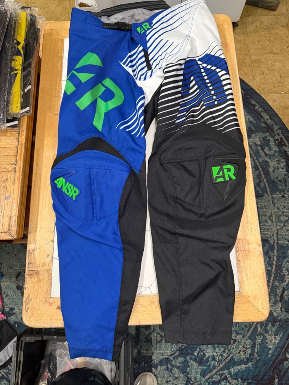 NSR Men’s Blue, Black & White MX Jogger Pants with Green Logo
